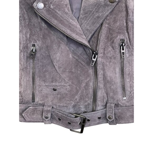 Blank NYC Suede Gray Moto Jacket Size Small NWT - Picture 2 of 5